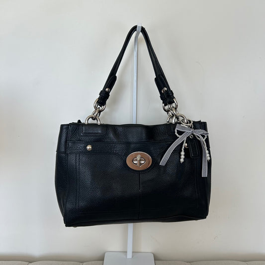 Coach Penelope Black Pebbled Leather Shoulder Bag F1172-F16531