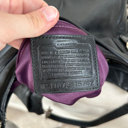 Coach Maggie Black Leather 3 Compartment Shoulder Bag J01073-15742