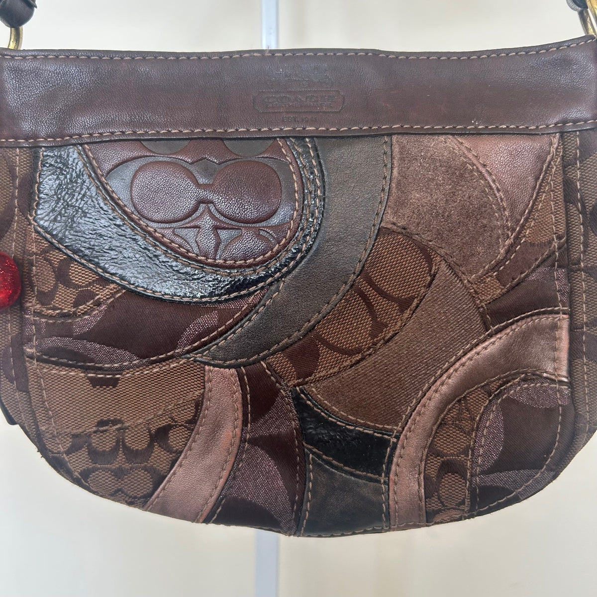 Coach Mosaic Patchwork Brown Shoulder Bag Handbag Purse E0873-41886
