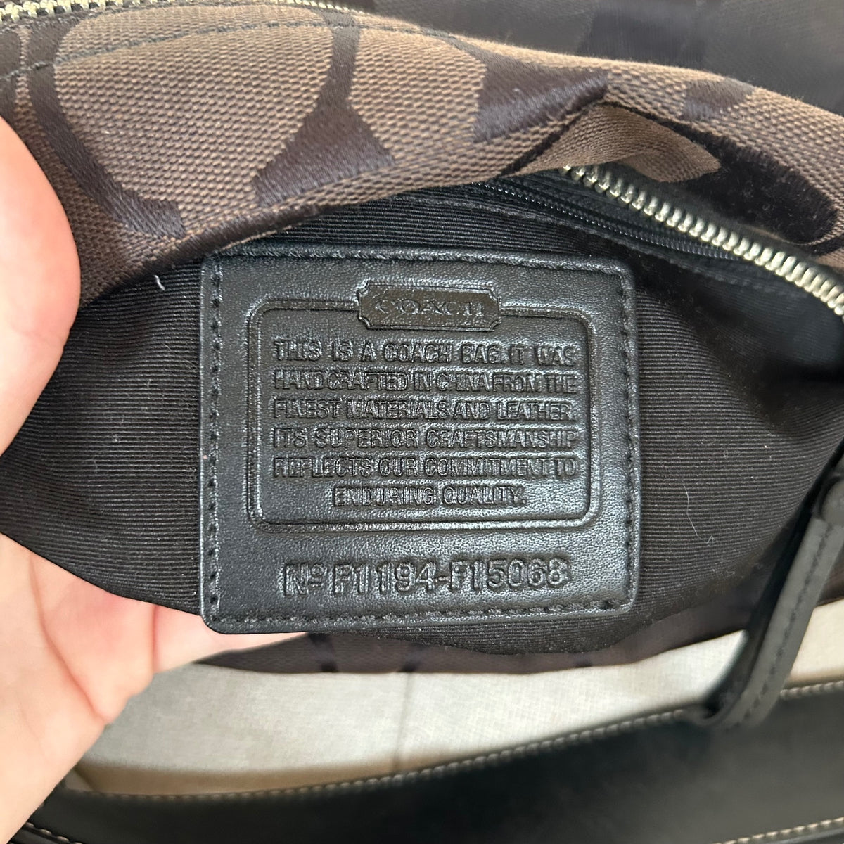 Coach Black Monogram Convertible Shoulder Bag F1194-F15068