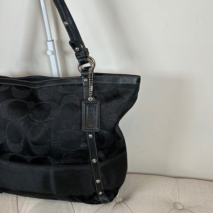 Coach Black Sequin Large Monogram Tote Shoulder Bag F0871-12911