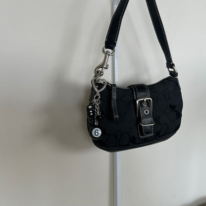 Coach Black Mini Hampton Monogram Shoulder Bag F3U-6362