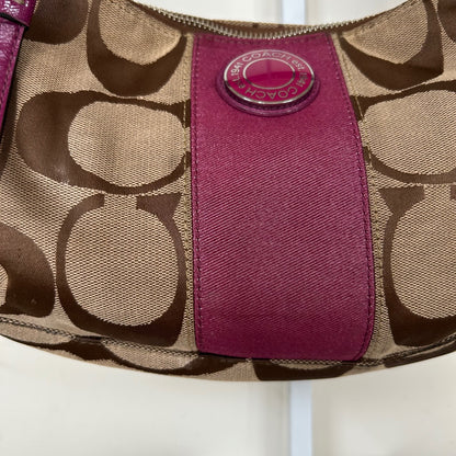 Coach Brown Signature Monogram Pink Stripe Mini Shoulder Bag Y2K B1305-F19218