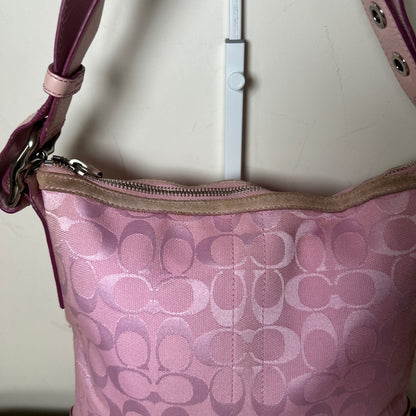 Coach Pink Signature Monogram Convertible Shoulder Bag J04K-9362