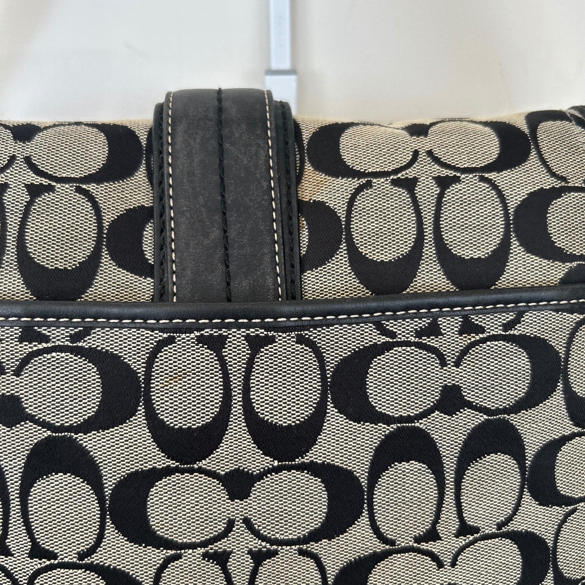 Coach Soho Black Signature Monogram Flap Shoulder Bag E0867-F12641