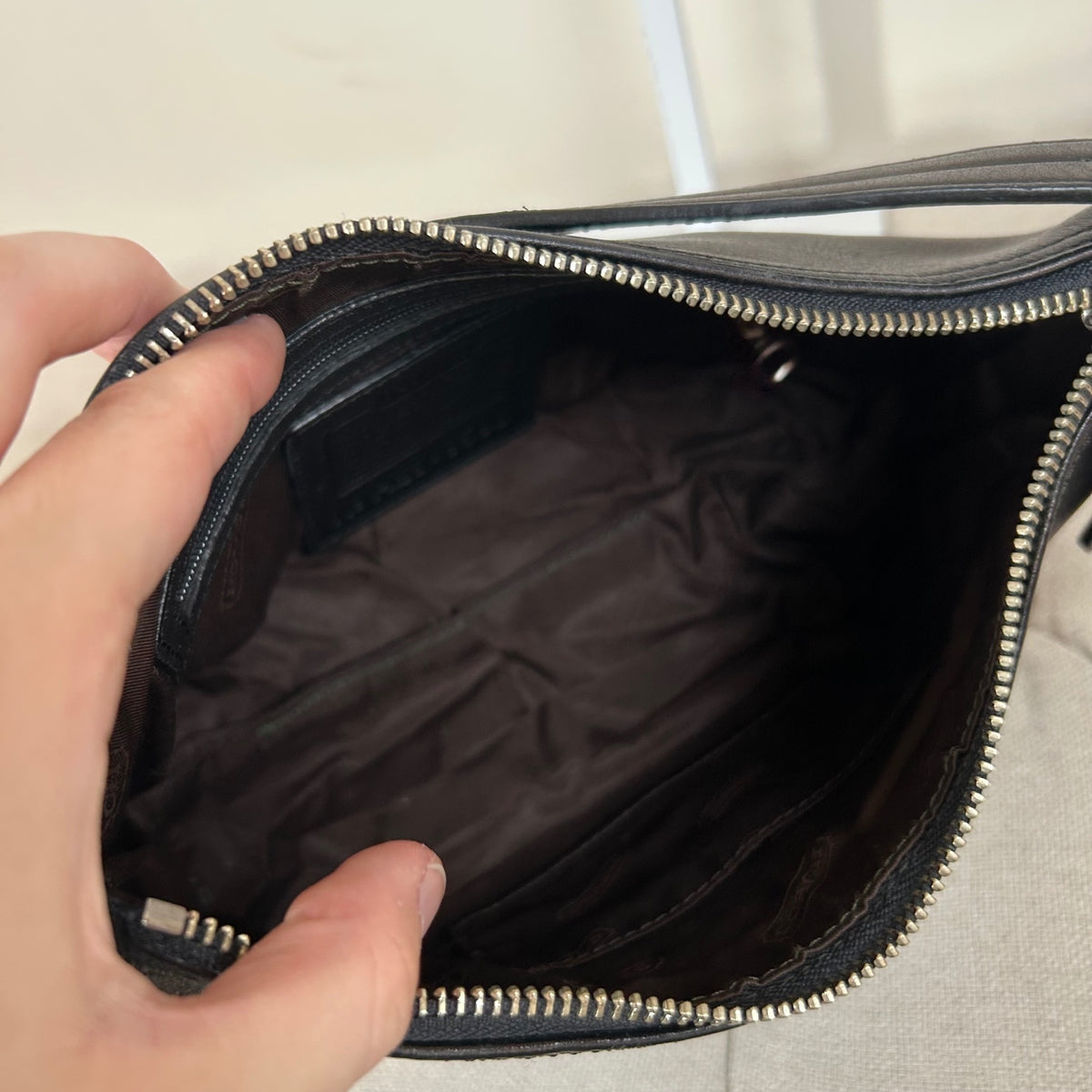 Coach Black Leather Mini Shoulder Bag Handbag H23-9596