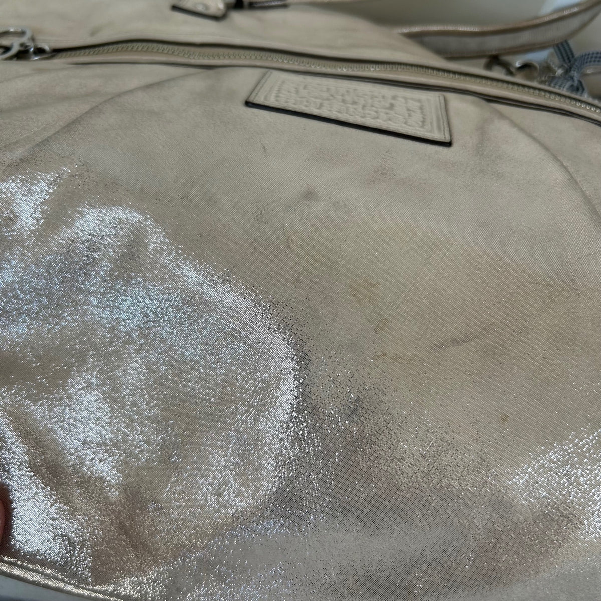 Coach Silver Glitter Poppy Shoulder Bag H1281-F20441