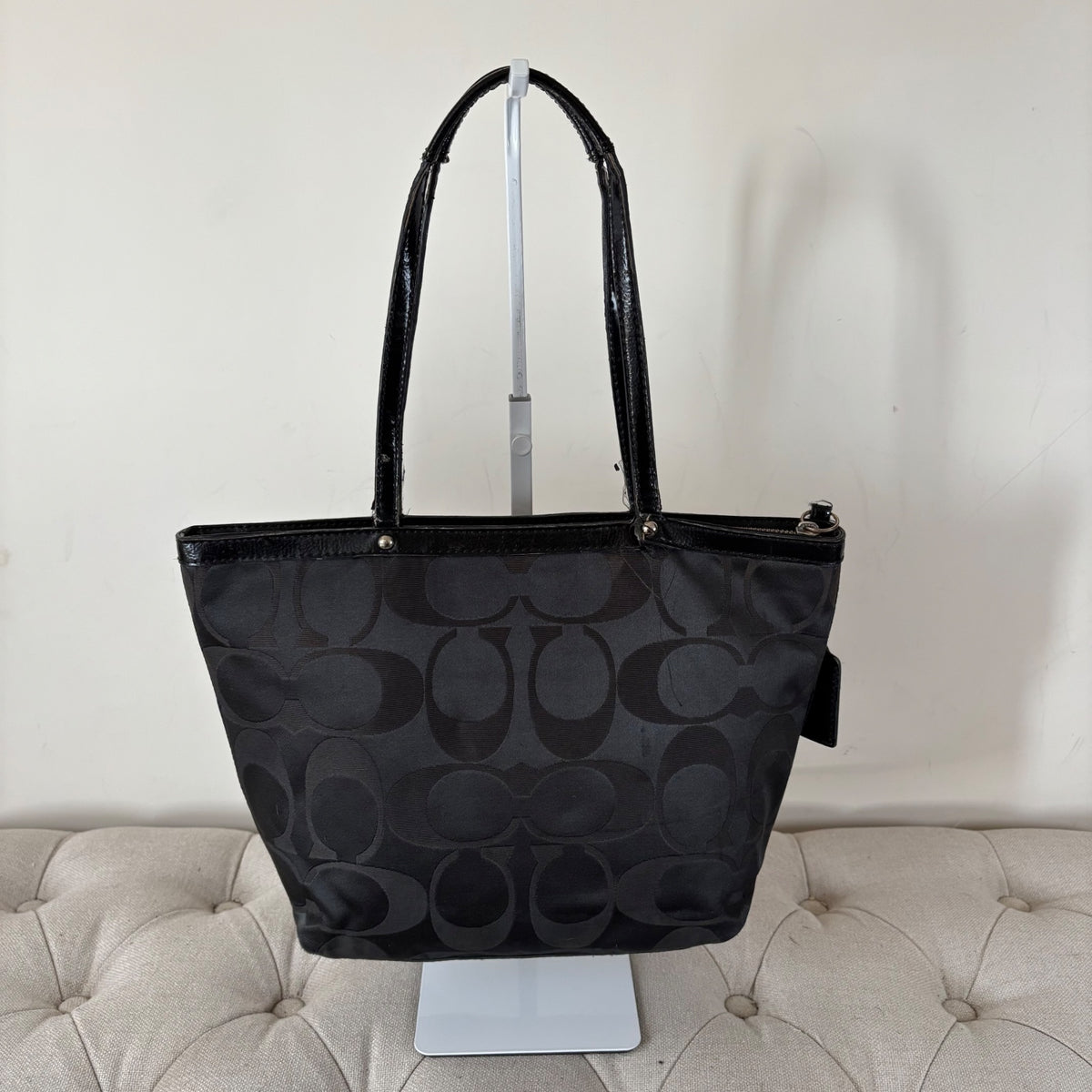 Coach Black Signature Monogram Purple Graffiti Tote Shoulder Bag H1176-F17587