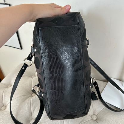 Coach Black Monogram Turnlock Tote Shoulder Bag E1394-19404M