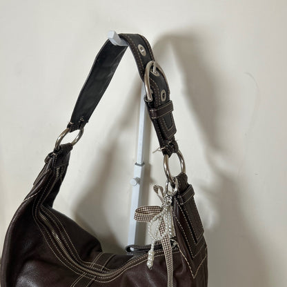 HiCoach Large Brown Leather Hobo Bag H0669-10032