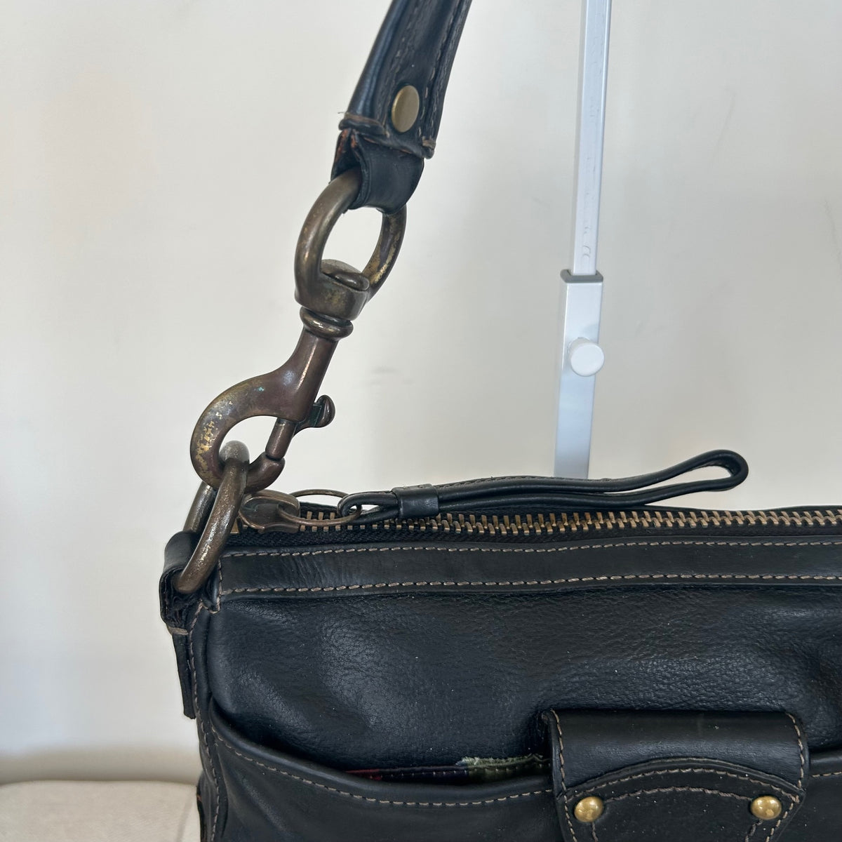 Coach Legacy Black Shoulder Bag Gold Turnlock F063-10326