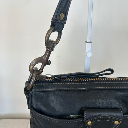 Coach Legacy Black Shoulder Bag Gold Turnlock F063-10326