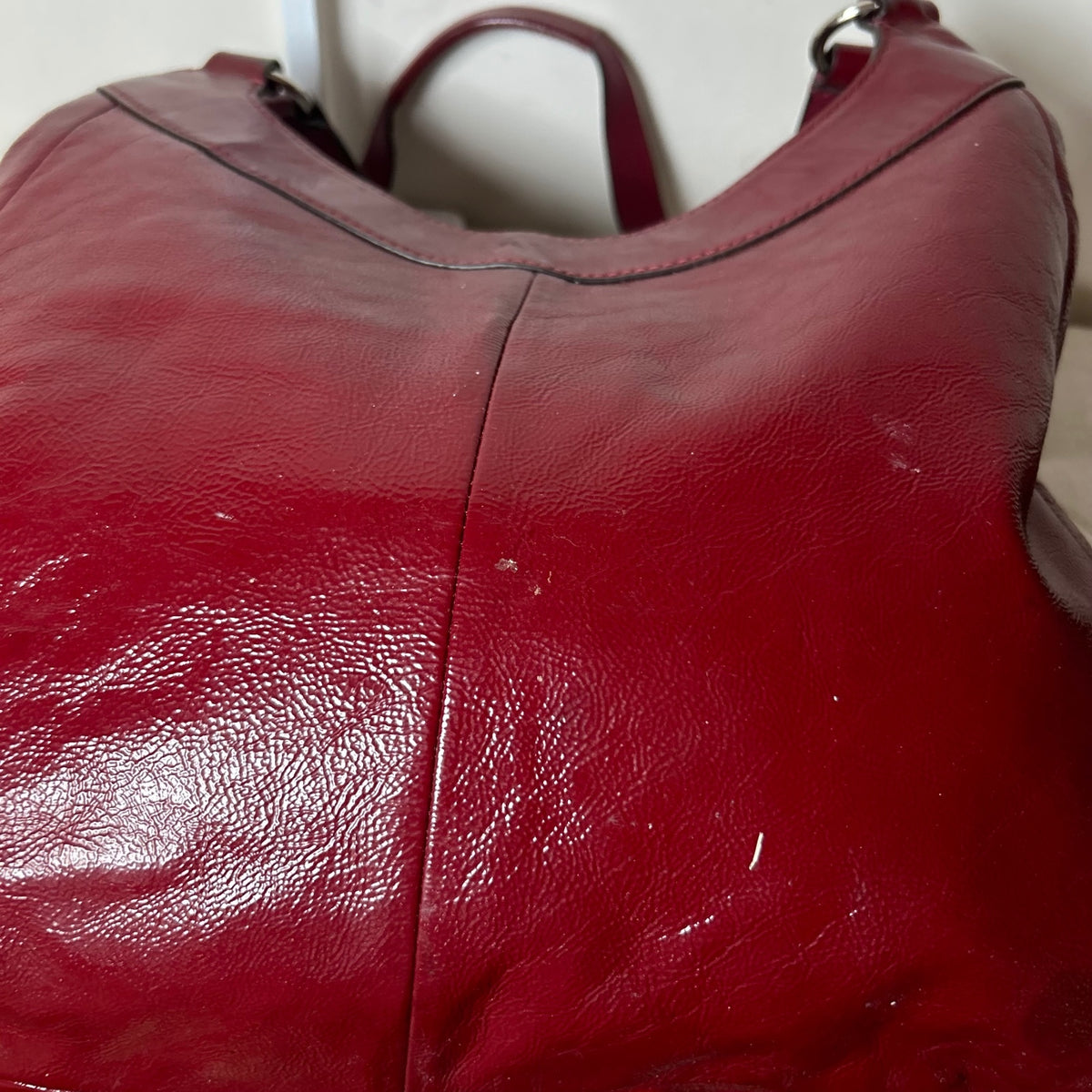 Coach Soho Red Patent Leather Hobo 3 Compartment Shoulder Bag