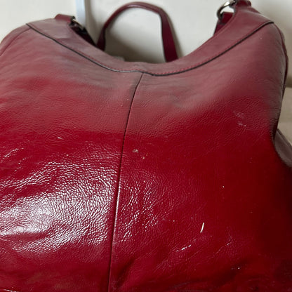 Coach Soho Red Patent Leather Hobo 3 Compartment Shoulder Bag
