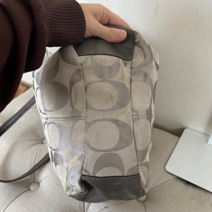 Coach Grey Monogram Turnlock Tote Shoulder Bag C1176-17820