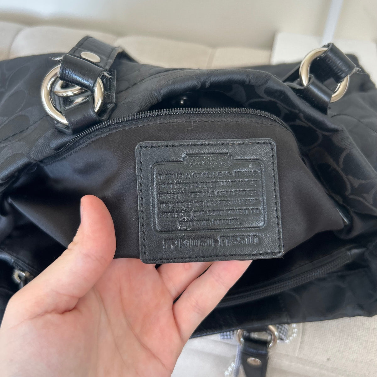 Coach Ashley Black Monogram Shoulder Bag K1060-F15510