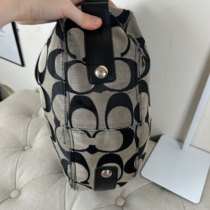 Coach Large Black Monogram Zoe Shoulder Bag K0982-F12674