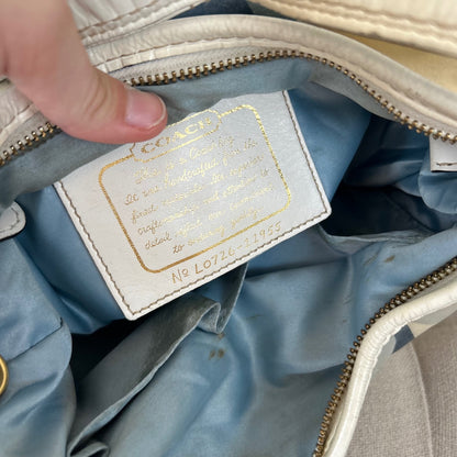 Coach Blue and Beige Monogram Slouch Shoulder Bag L0726-11955