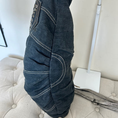 RARE Guess Blue Denim Eyelet Detail Shoulder Bag