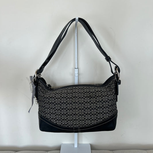 Coach Black Monogram Convertible Shoulder Bag M0793-F10945