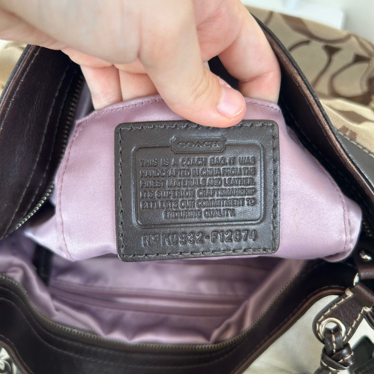 Coach Brown Monogram Large Zoe Shoulder Bag K0932-F12674