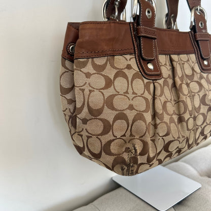 Coach Brown Monogram Signature Tote Shoulder Bag F0932-F13742