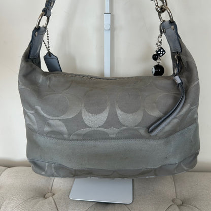 Coach Blue Grey Monogram Hobo Slouch Shoulder Bag K1159-F17434