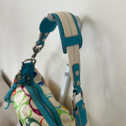 Coach Scribble White Patent Leather Hobo Shoulder Bag M04J-5657