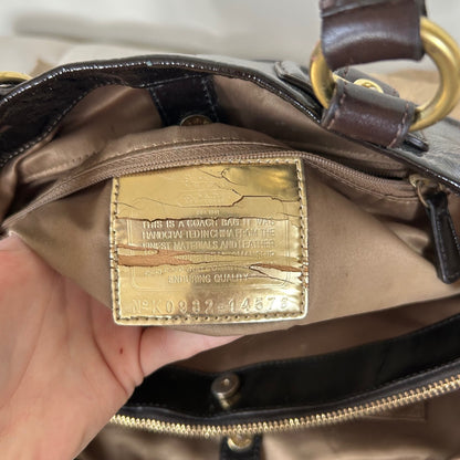 Coach Ashley Beige Signature Monogram 3 Compartment Shoulder Bag K0982-14578