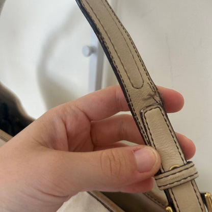 Coach Beige Optic Shoulder Bag with Leather Detail A063-7656