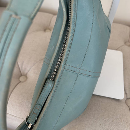 Coach Light Blue Leather Mini Hobo Soho Shoulder Bag L3S-9541