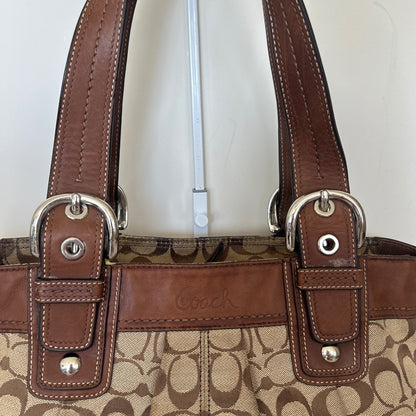 Coach Brown Monogram Signature Tote Shoulder Bag F0932-F13742