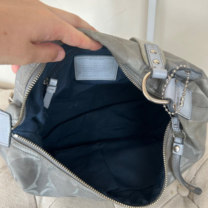 Coach Blue Grey Monogram Hobo Slouch Shoulder Bag K1159-F17434