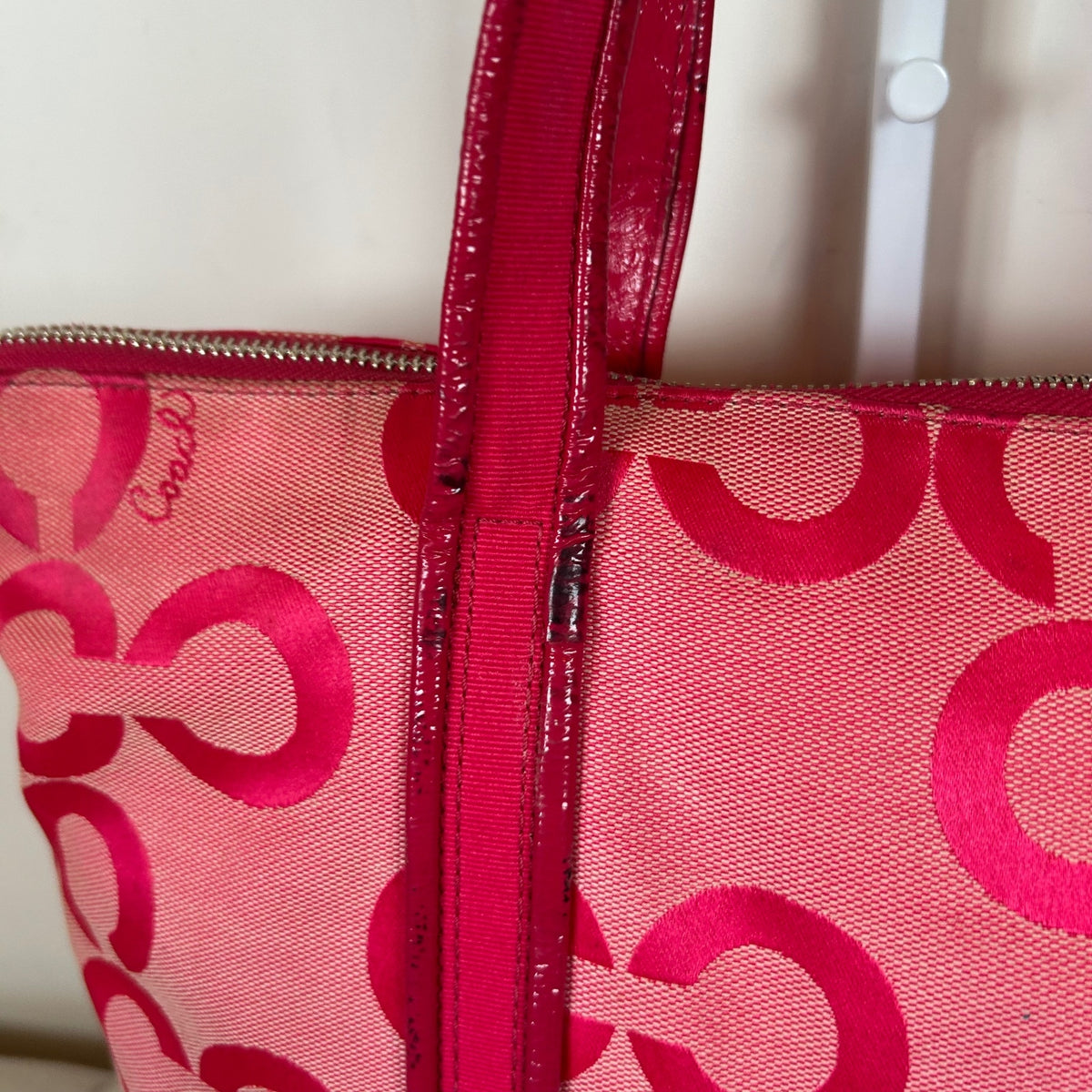 Coach Poppy Neon Pink Shoulder Tote Bag M0920-14530