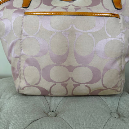 Coach Pink Monogram Turnlock Tote Shoulder Bag B1067-F14659