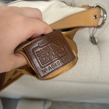 Coach White Leather Signature Mini Hobo Shoulder Bag A04S-4996