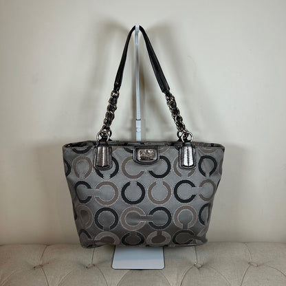 Coach Grey & Silver Op Art East-West Shoulder Bag F1220-21210