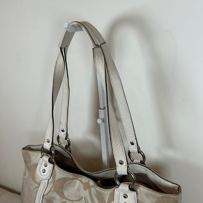 Coach Soho Large Beige Sateen Tote Shoulder Bag M1382-F25294