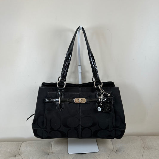 Coach Black Monogram Penelope Shoulder Bag L1173-18966