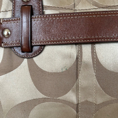 Coach Brown Signature Monogram Turnlock Shoulder Bag J0873-13304