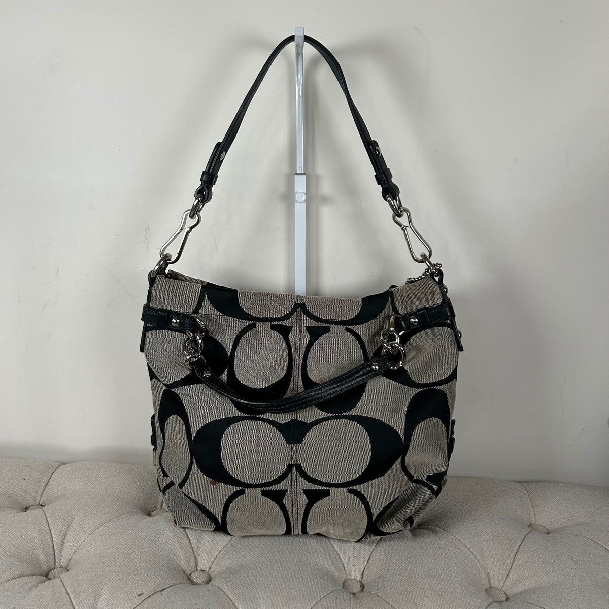 Coach Black Monogram Canvas Convertible Shoulder Bag G0971-14473
