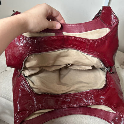 Coach Red Patent Leather 3 Compartment Shoulder Bag H1276-F19708