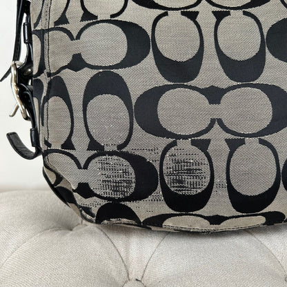 Coach Large Black Monogram Zoe Shoulder Bag K0982-F12674