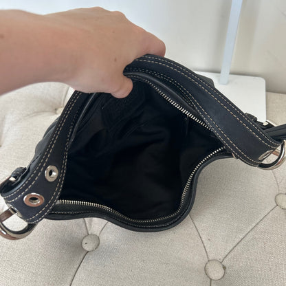 Coach Soho Black Leather Hobo Shoulder Bag Handbag Purse Y2K F05S-8A01