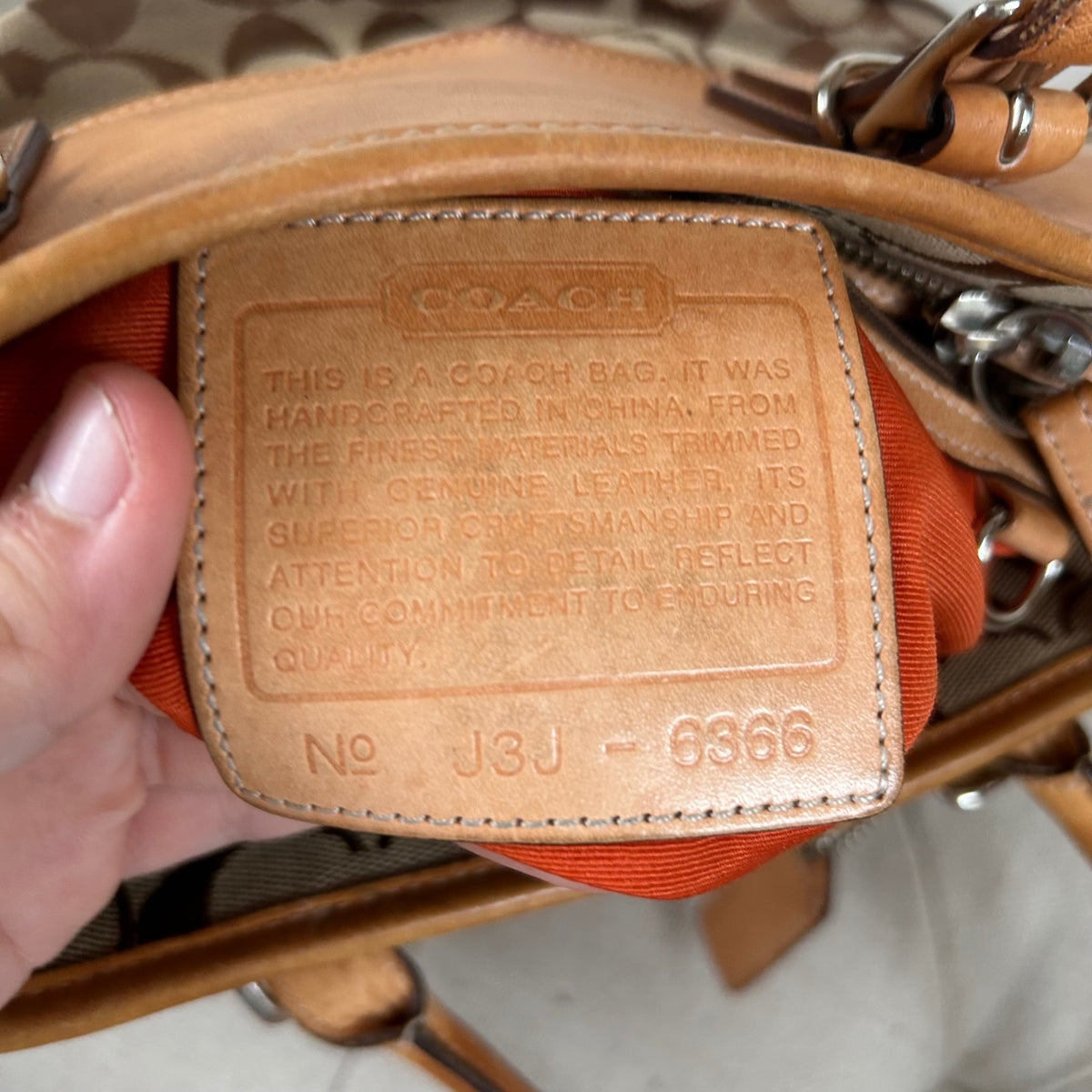 Coach Beige Hampton Monogram Shoulder Bag J3J-6366