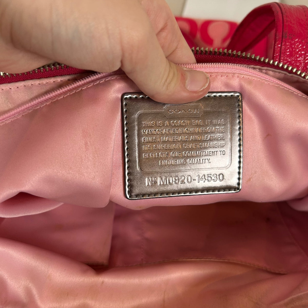 Coach Poppy Neon Pink Shoulder Tote Bag M0920-14530