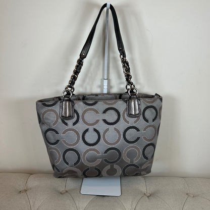 Coach Grey & Silver Op Art East-West Shoulder Bag F1220-21210