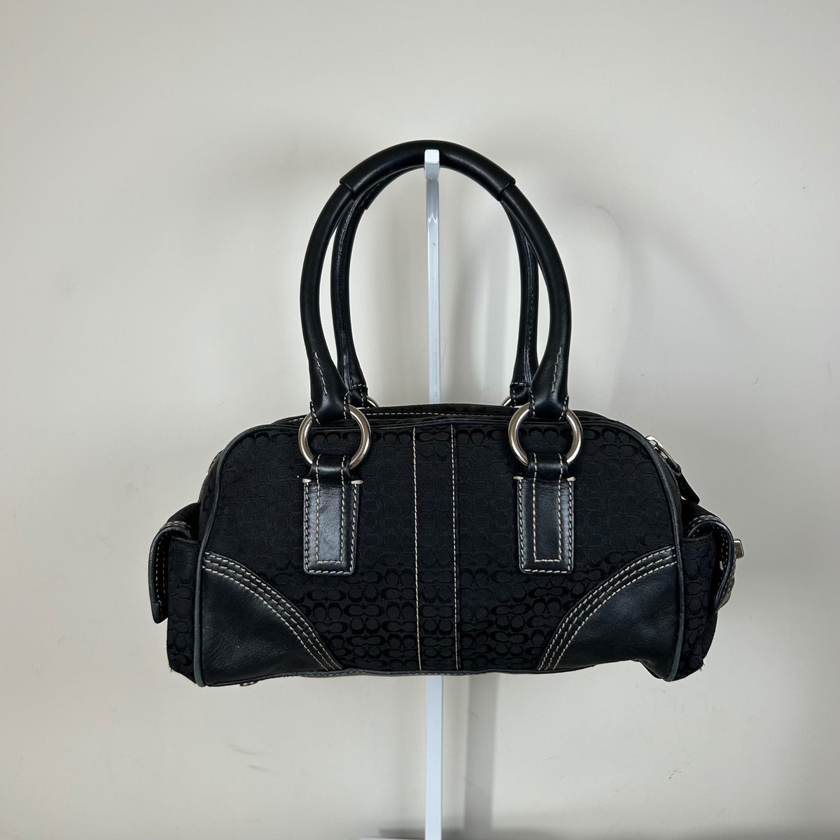 Coach Black Monogram Soho Satchel Top Shoulder Bag H05S-3647