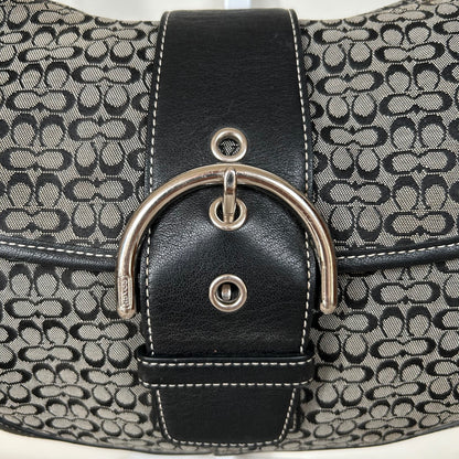 Coach Soho Large Black Signature Monogram Shoulder Bag E06W-6808
