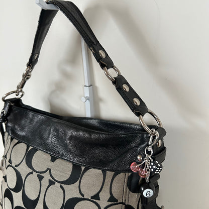 Coach Large Black Monogram Zoe Shoulder Bag K0982-F12674